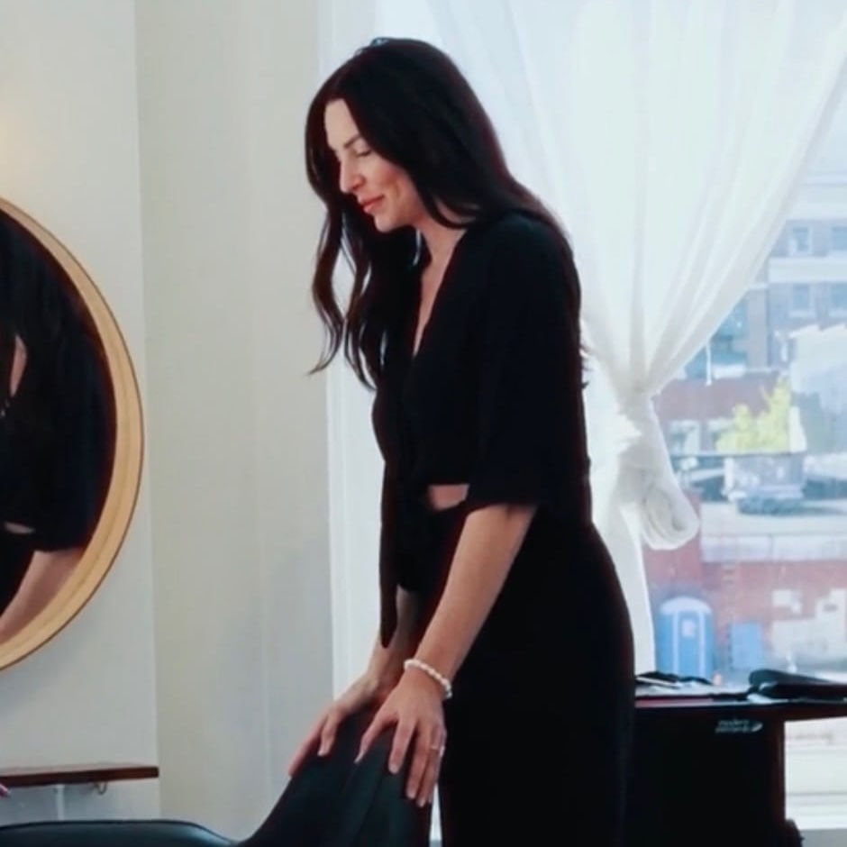 Stylist by salon chair